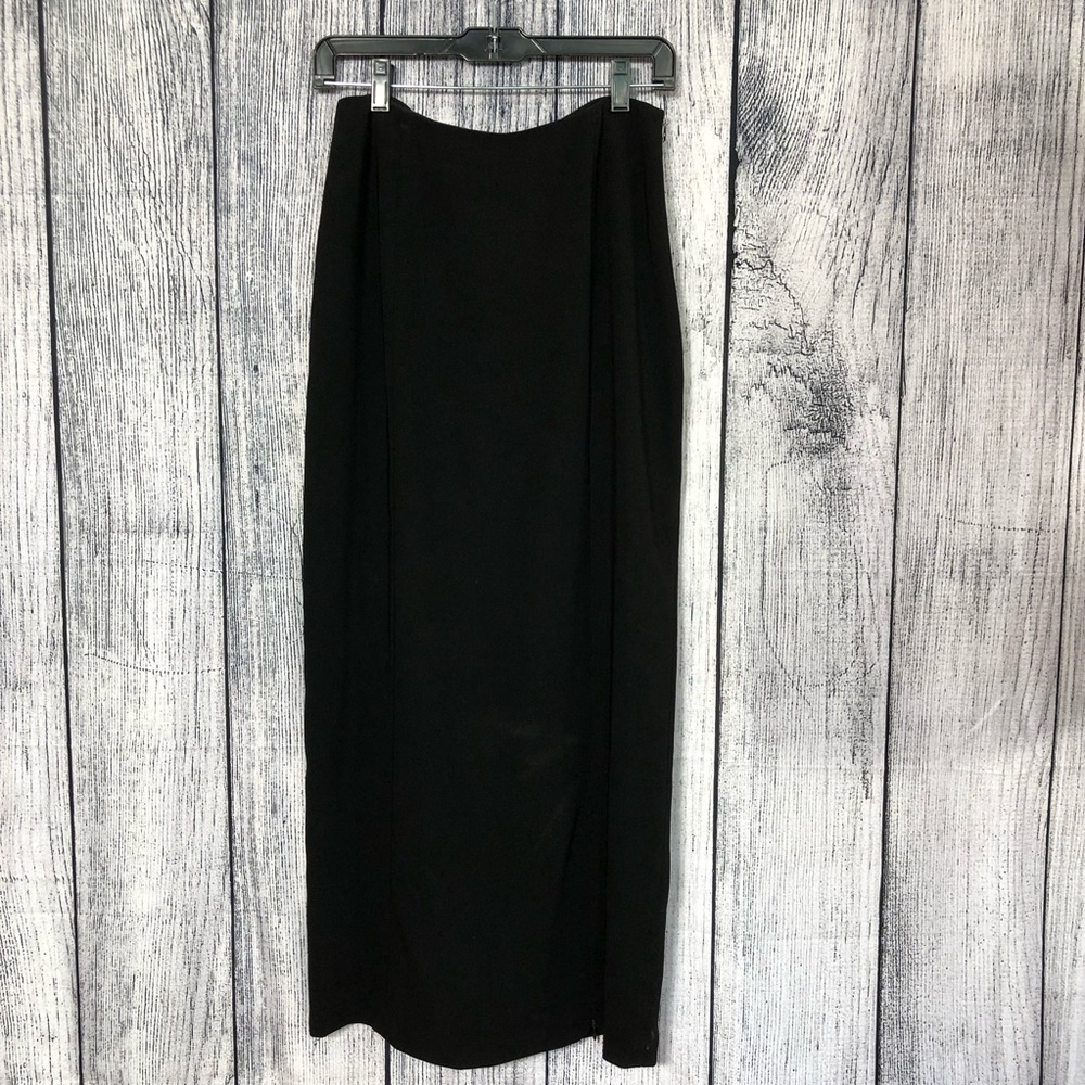 Cache Maxi Long Side Zipper Black Skirt Slits 12